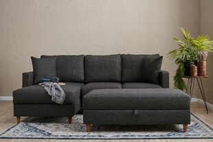 Kampinė sofa Eva Left - Anthracite цена и информация | Угловые диваны | 220.lv