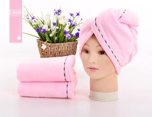 Super -absorbents matu dvielis, gaiši rozā mikrošķiedras turbāns cena un informācija | Dvieļi | 220.lv