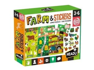 Puzle Farm&Stickers Headu 24926, 45 d. cena un informācija | Puzles, 3D puzles | 220.lv