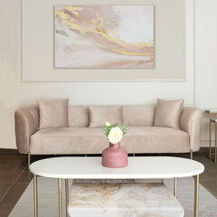 Trīsvietīgs dīvāns Asir Macaroon, smilškrāsā cena un informācija | Dīvāni | 220.lv
