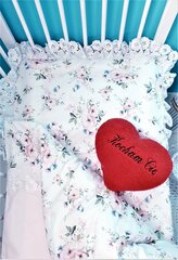 Bērnu gultas komplekts 4in1- rozā ābolu zieds cena un informācija | Bērnu gultas veļa | 220.lv