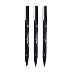 Marķieris Uni-Ball Mitsubishi Pencil PIN 02-200(S), 12 gab., melns cena un informācija | Kancelejas preces | 220.lv