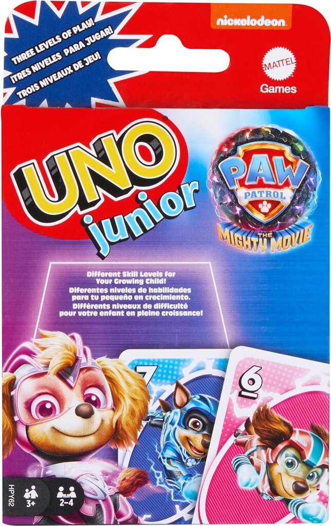 Kāršu spēle Mattel Uno Junior Psi Patrol HPY62 cena un informācija | Galda spēles | 220.lv