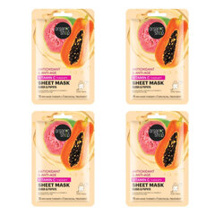 Sejas lokšņu maska ​​Organic Shop C vitamīns, gvajava un papaija, 4 gab cena un informācija | Sejas maskas, acu maskas | 220.lv