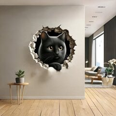 Sienas uzlīme "3D kaķis" cena un informācija | Dekoratīvās uzlīmes | 220.lv