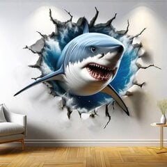 Sienas uzlīme "3D Lielā baltā haizivs" cena un informācija | Dekoratīvās uzlīmes | 220.lv