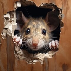 Наклейка 3D мышь в норе - забавное украшение цена и информация | Декоративные наклейки | 220.lv