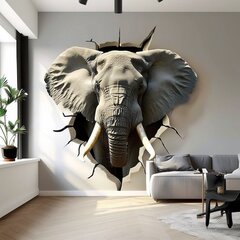 Sienas uzlīme "3D zilonis" cena un informācija | Dekoratīvās uzlīmes | 220.lv