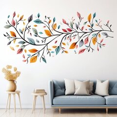 Стилизованное дерево на стикере с цветными листьями - декор стены цена и информация | Декоративные наклейки | 220.lv
