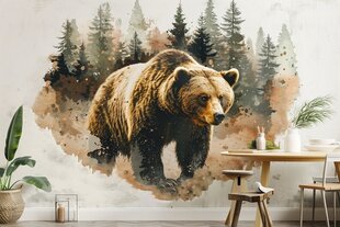 Наклейка на стену Медведь в лесу - Арт винил цена и информация | Декоративные наклейки | 220.lv