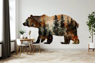 Наклейка на стену силуэт медведя в лесу цена и информация | Декоративные наклейки | 220.lv