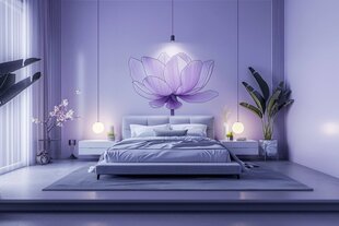 Фиолетовый лотос настенная наклейка - Стильный декор цена и информация | Декоративные наклейки | 220.lv