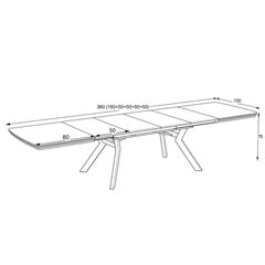 Раскладной обеденный стол Podrez ROBAT 160, irony mat цена и информация | Кухонные и обеденные столы | 220.lv