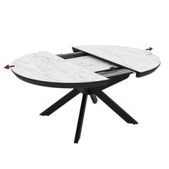 Круглый раскладной обеденный стол Podrez 200, marmo glossy цена и информация | Кухонные и обеденные столы | 220.lv