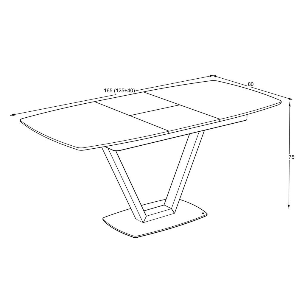 Izvelkamais pusdienu galds Podrez, 125cm цена и информация | Virtuves galdi, ēdamgaldi | 220.lv