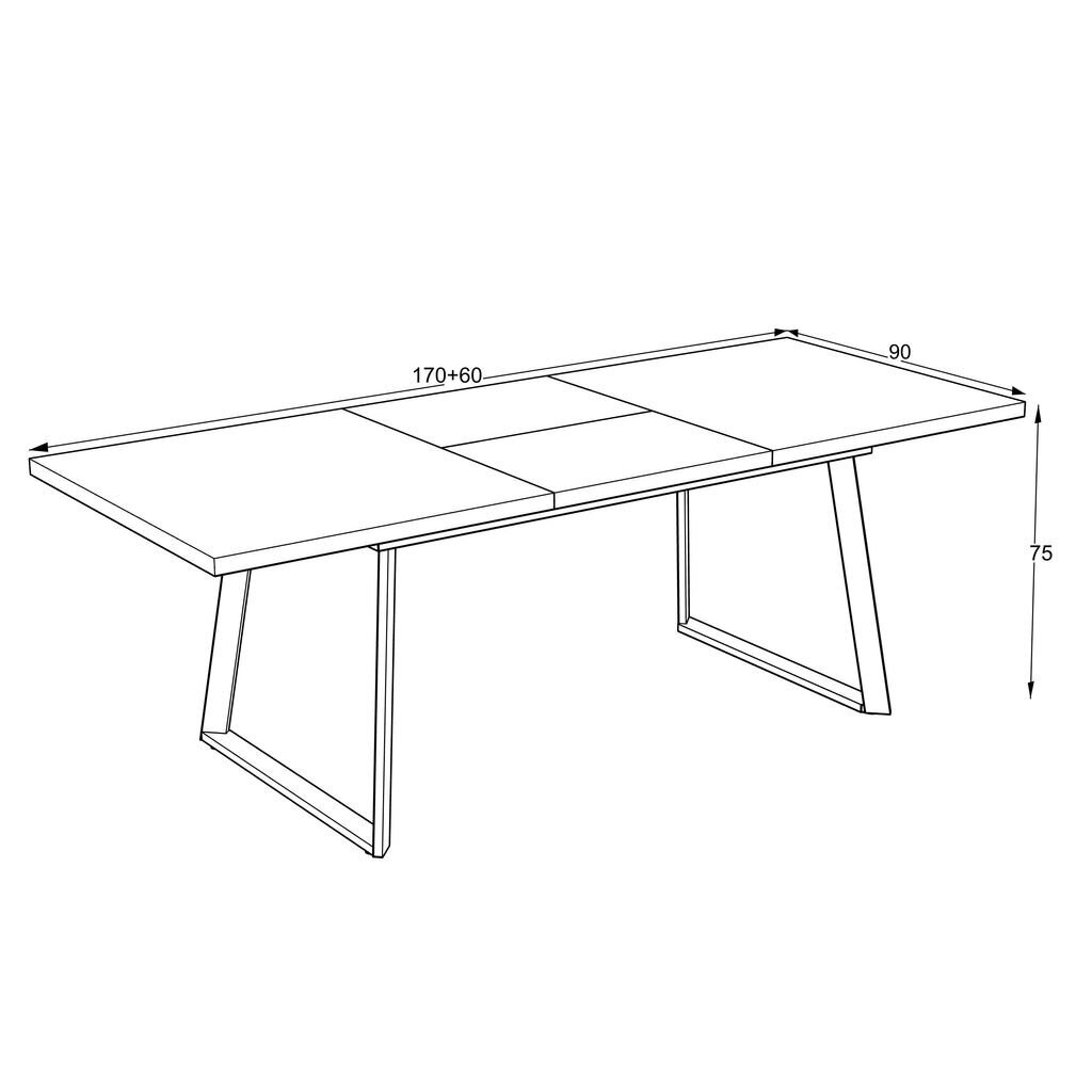 Izvelkamais pusdienu galds Podrez, 170cm cena un informācija | Virtuves galdi, ēdamgaldi | 220.lv