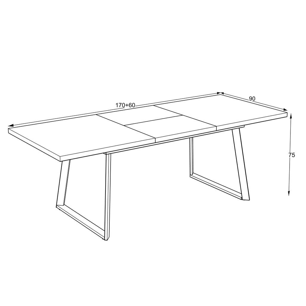 Podrez izvelkamais pusdienu galds, 170cm цена и информация | Virtuves galdi, ēdamgaldi | 220.lv