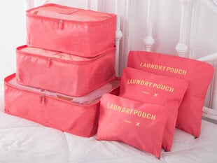 Набор тревел-чехлов для чемодана, 6 шт., розовый цена и информация | Чемоданы, дорожные сумки | 220.lv