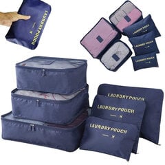 Набор тревел-чехлов для чемодана, 6 шт., синий цена и информация | Чемоданы, дорожные сумки | 220.lv