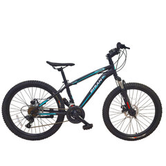 Подростковый велосипед Bisan 24 MTS4600 MD (PR10010447) черный/зеленый цена и информация | Велосипеды | 220.lv