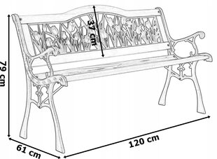 чугунная садовая скамейка тюльпан цена и информация | Комплекты уличной мебели | 220.lv