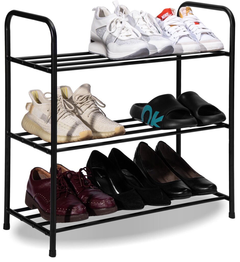 Metāla apavu plaukts, melns цена и информация | Apavu skapji, apavu plaukti, priekšnama soliņi | 220.lv