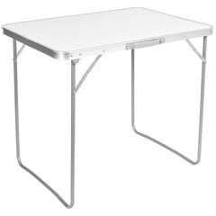Saliekamais kempinga galds, 80x60 cm, balts cena un informācija | Tūrisma mēbeles | 220.lv