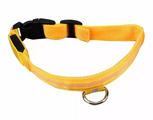 LED kakla siksna suņiem, 32-37 cm – Dzeltena cena un informācija | Apkakles, siksnas suņiem | 220.lv