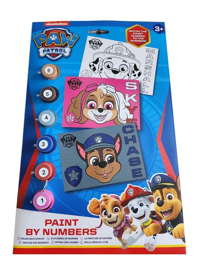 Krāsošana pēc numuriem Paw Patrol 97-0075 85690, 3 gab. cena un informācija | Gleznas pēc numuriem | 220.lv