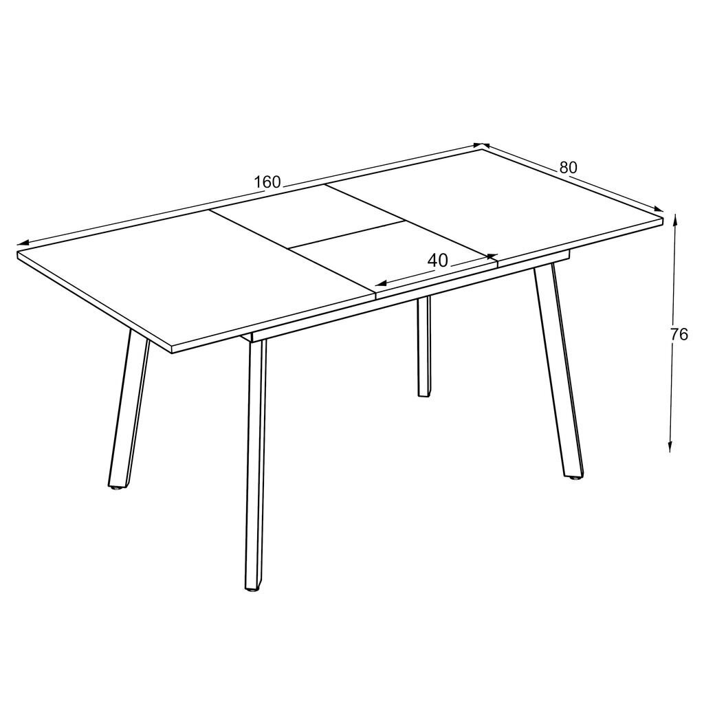 Izvelkamais pusdienu galds Podrez, 120cm cena un informācija | Virtuves galdi, ēdamgaldi | 220.lv