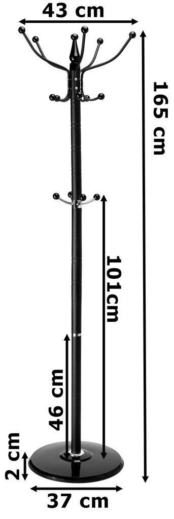 Tado statīvs pakaramais, melns цена и информация | Drēbju pakaramie | 220.lv