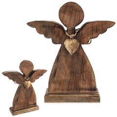 Koka eņģeļa figūriņa, 27x30 cm cena un informācija | Interjera priekšmeti | 220.lv