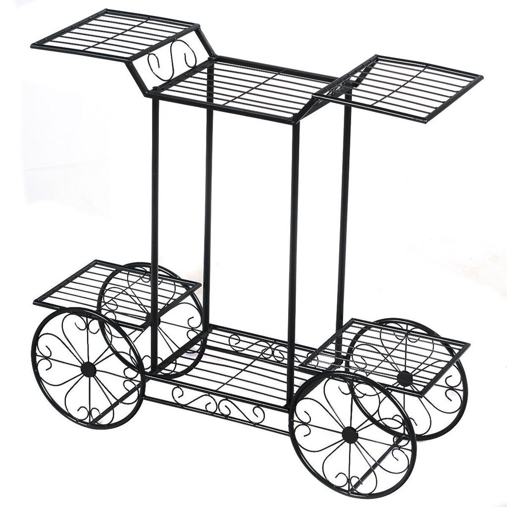 Statīvs ziediem Costway, melns, 80,5 x 25 x 75 cm цена и информация | Ziedu statīvi, puķu podu turētāji | 220.lv