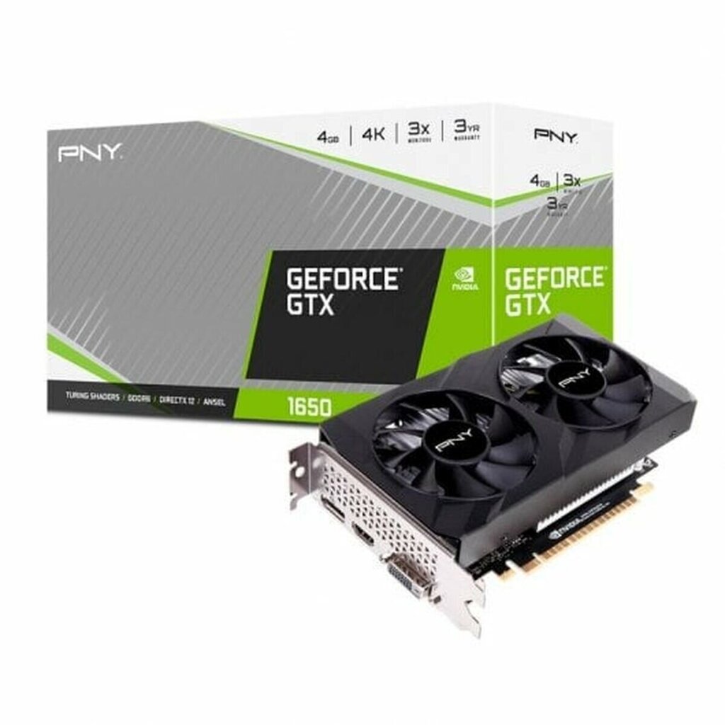 PNY nVidia Geforce GTX 1650 VCG16504D6DFXPB1 цена и информация | Videokartes (GPU) | 220.lv