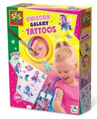 Komplekts SES Tattoos Galaxy Unicorns glitter 14764 47648 cena un informācija | Rotaļlietas meitenēm | 220.lv