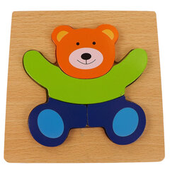 Koka puzle - lācis cena un informācija | Rotaļlietas zīdaiņiem | 220.lv