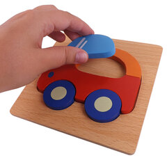 Koka puzles auto cena un informācija | Rotaļlietas zīdaiņiem | 220.lv