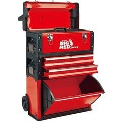 3-daļīga instrumentu kaste ar riteņiem Big Red cena un informācija | Instrumentu kastes | 220.lv