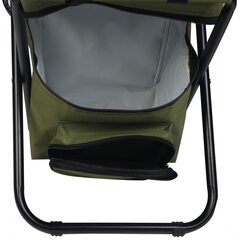Зеленый складной кемпинговый стул со спинкой и сумкой под сиденьем цена и информация | Туристическая мебель | 220.lv