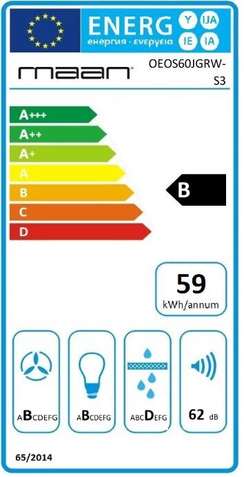 Maan iebūvējams tvaika nosūcēj Eos Touch 60 cena un informācija | Tvaika nosūcēji | 220.lv