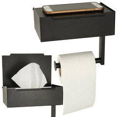 Держатель для туалетной бумаги 3в1 K67, черный цена и информация | Аксессуары для ванной комнаты | 220.lv