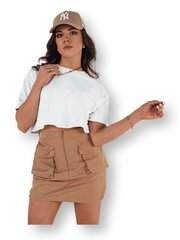 Женская плиссированная юбка, коричневая  цена и информация | Leather mini skirt xl | 220.lv