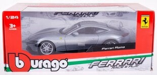 Automodelis Bburago Ferrari Roma Grey 26029 GY, 1:24 cena un informācija | Rotaļlietas zēniem | 220.lv