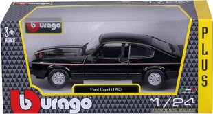 Automodelis Bburago Ford Capri 1982 melns 21093BK, 1:24 cena un informācija | Rotaļlietas zēniem | 220.lv