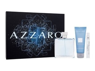 Набор Azzaro Chrome для мужчин: туалетная вода EDT, 100 мл + туалетная вода EDT, 10 мл + шампунь для волос и тела, 75 мл цена и информация | Мужские духи | 220.lv