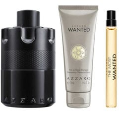 Komplekts Azzaro vīriešiem: smaržas EDP 100ml + šampūns/dušas želeja 75 ml + smaržas EDP 10 ml. cena un informācija | Vīriešu smaržas | 220.lv