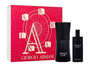 Набор Giorgio Armani Armani Code: туалетная вода EDT, 50 мл + туалетная вода EDT, 15 мл цена и информация | Мужские духи | 220.lv