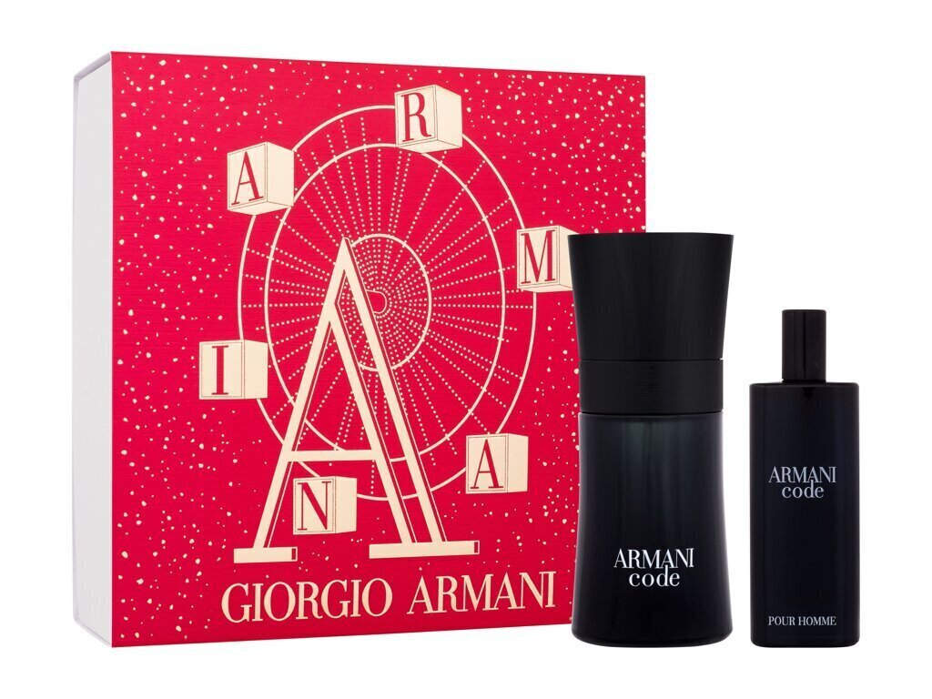 Komplekts Giorgio Armani Armani Code: tualetes ūdens EDT, 50 ml + tualetes ūdens EDT, 15 ml cena un informācija | Vīriešu smaržas | 220.lv