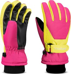 Детские лыжные перчатки ThxToms, розовый/желтый, XS (7-10 лет) цена и информация | Зимняя одежда для детей | 220.lv
