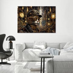 Gleza uz audekla Kaķis Steampunk stilā cena un informācija | Gleznas | 220.lv